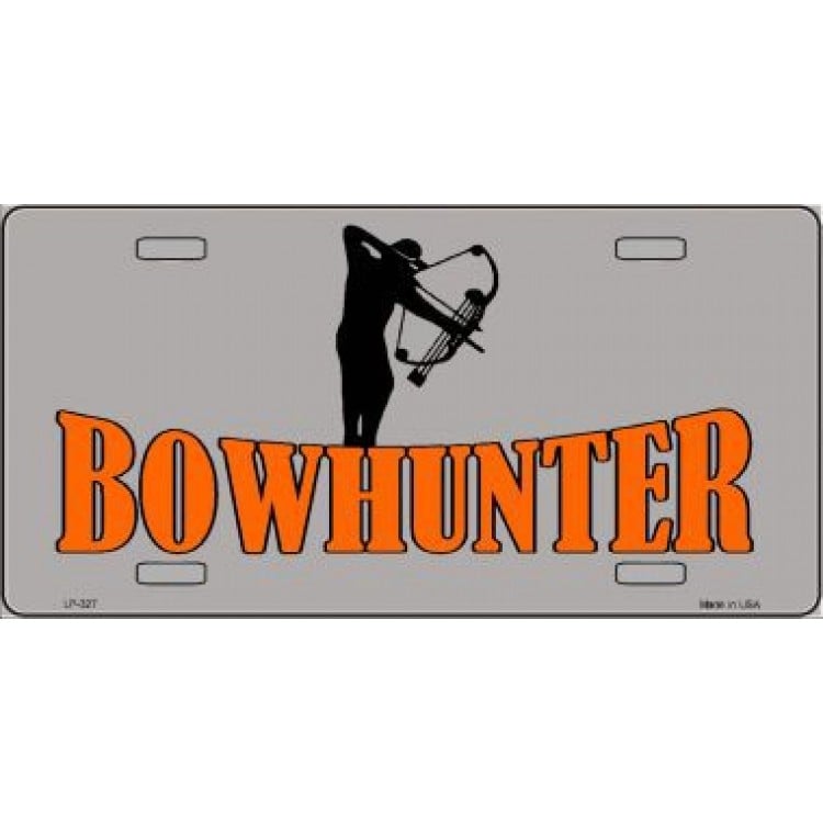 LP-327 6 x 12 in. Bow Hunter Metal License Plate