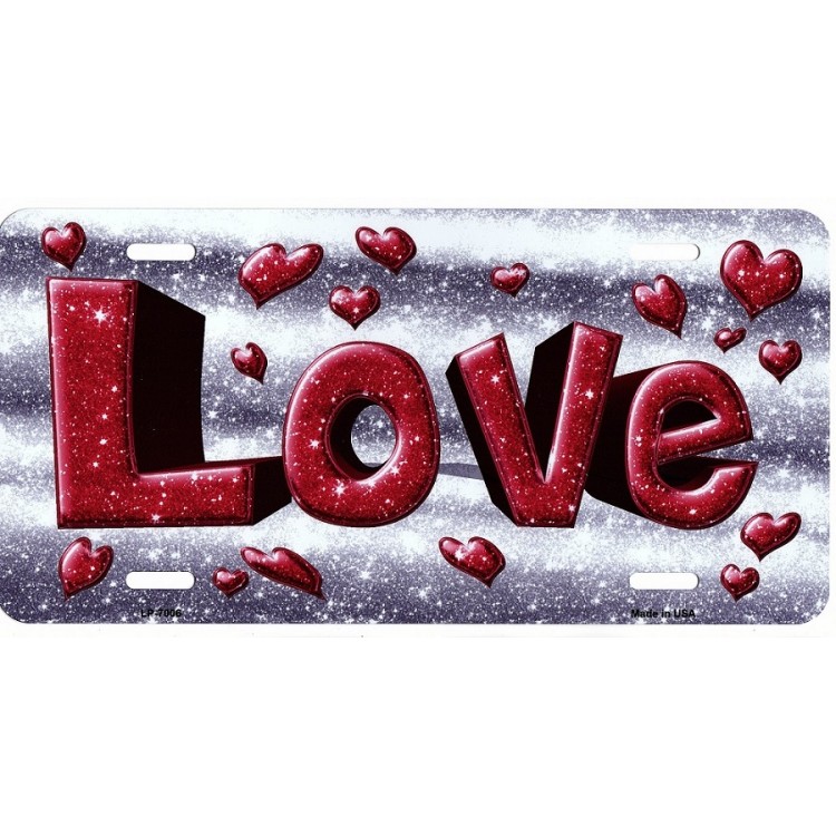 LP-7006 6 x 12 in. Love Metal License Plate