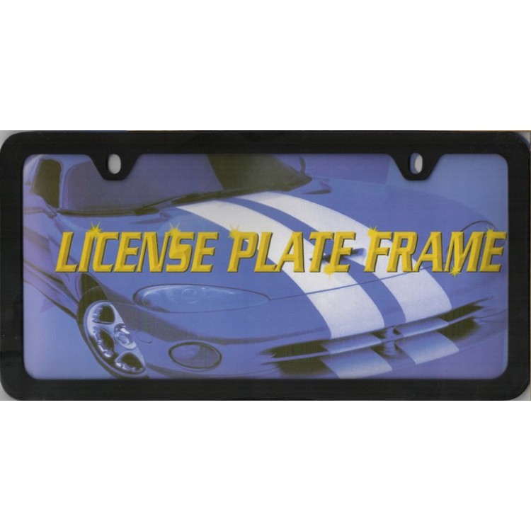 BF-107B 6 x 12 in. Black Smooth Heavy Duty License Plate Frame