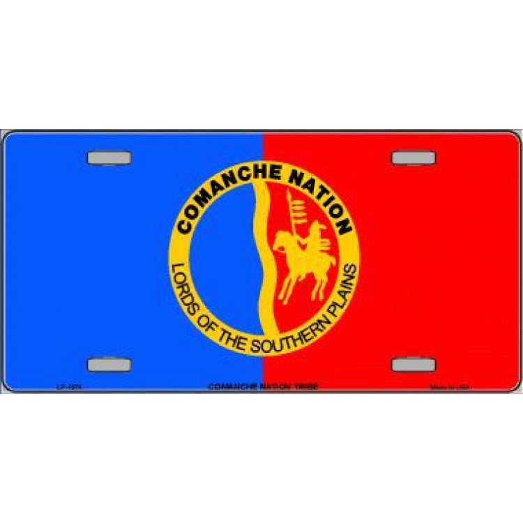 LP-1874 6 x 12 in. Comanche Nation Flag Metal License Plate