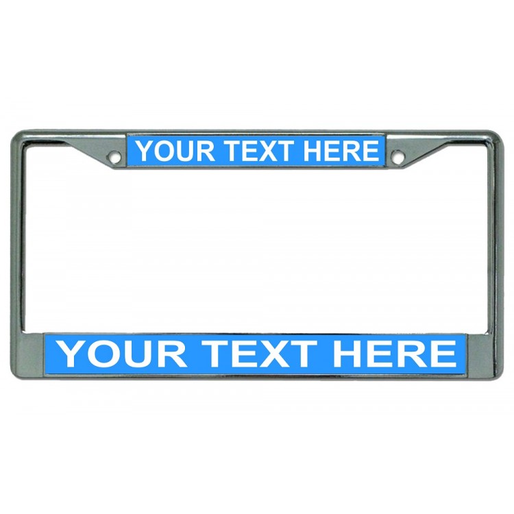 LPO1886 6 x 12 in. Custom Personalized Light Blue & Chrome License Plate Frame