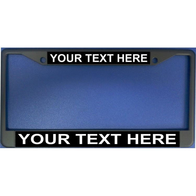 LPO1895 6 x 12 in. Personalized Black Background Black License Plate Frame, Free Screw Caps