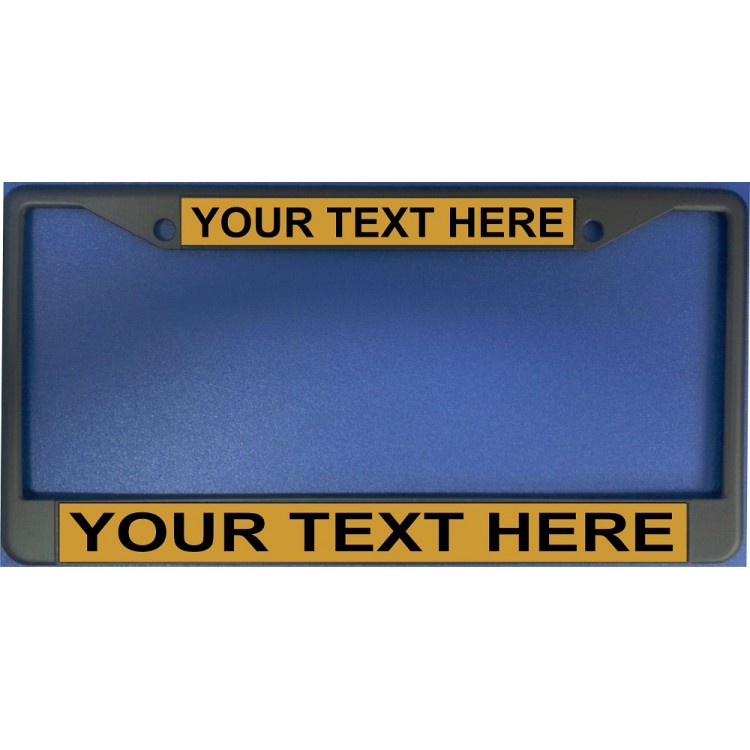 LPO1897 6 x 12 in. Custom Personalized Gold Background Black License Plate Frame