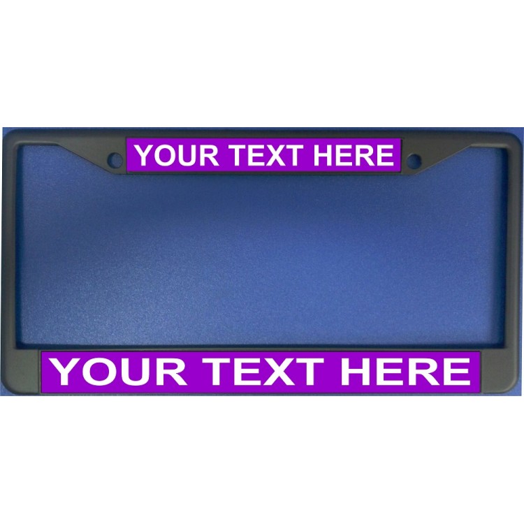 LPO1906 6 x 12 in. Custom Personalized Purple Background Black License Plate Frame