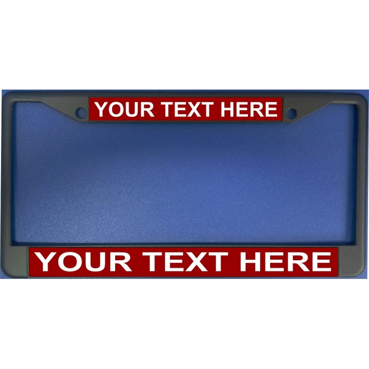 LPO1907 6 x 12 in. Custom Personalized Red Background Black License Plate Frame