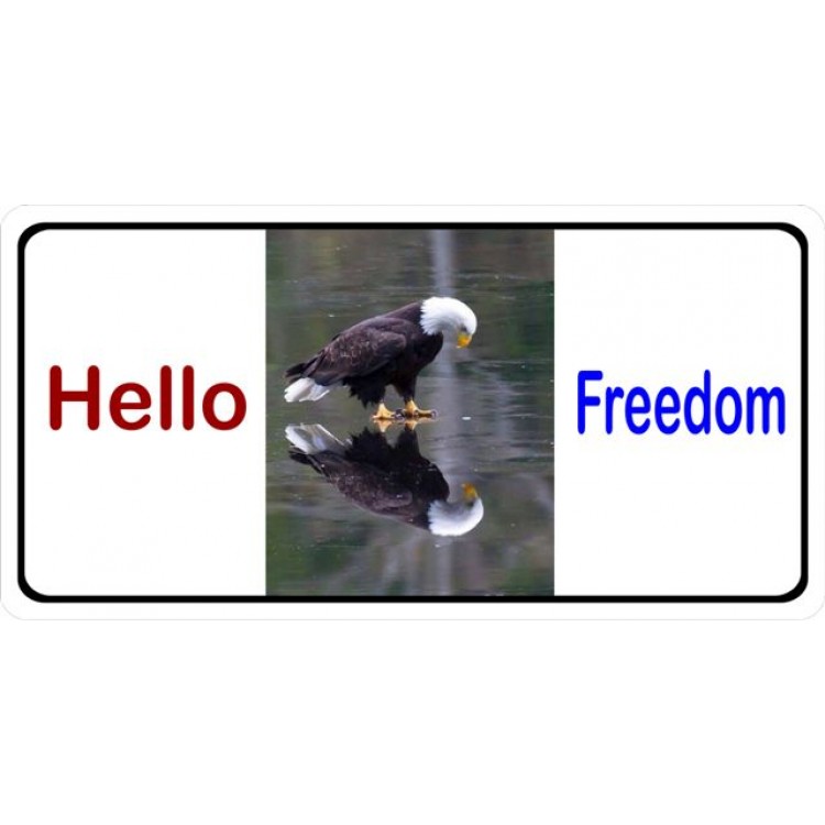 LPO1920 6 x 12 in. Hello Freedom with Eagle Photo License Plate