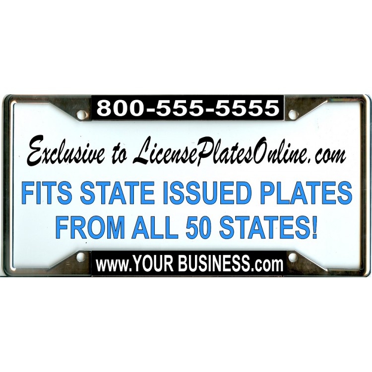 LPO1969 Custom Your Business Every State License Plate Frame, Free Screw Caps