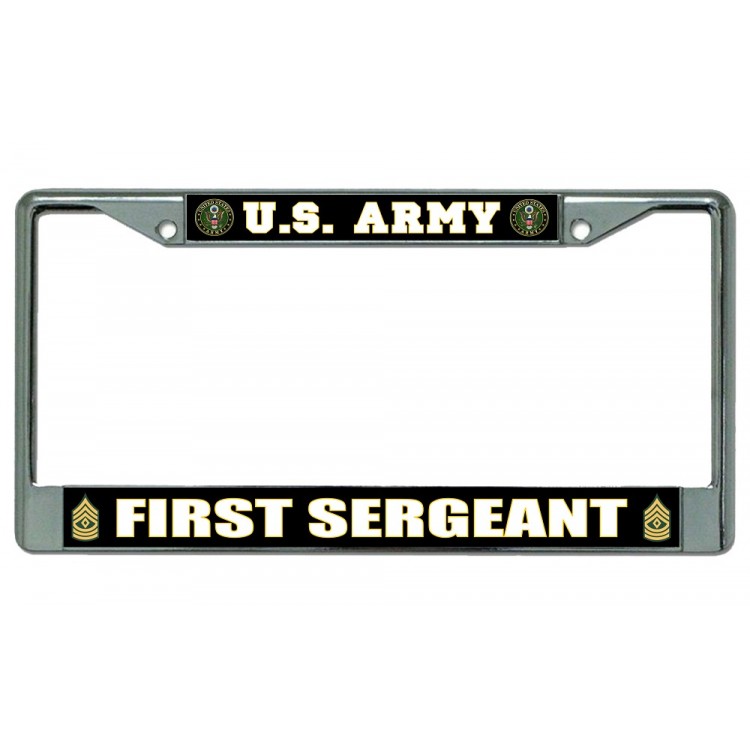 LPO2013 U.S. Army First Sergeant Photo License Plate Frame, Free Screw Caps