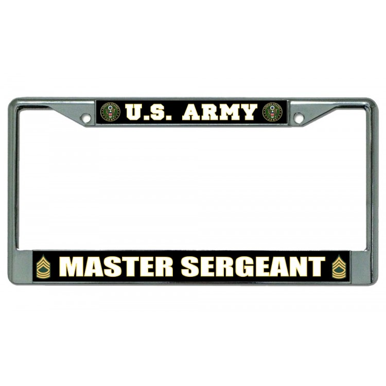 LPO2014 U.S. Army Master Sergeant License Plate Frame, Free Screw Caps -  212 Main