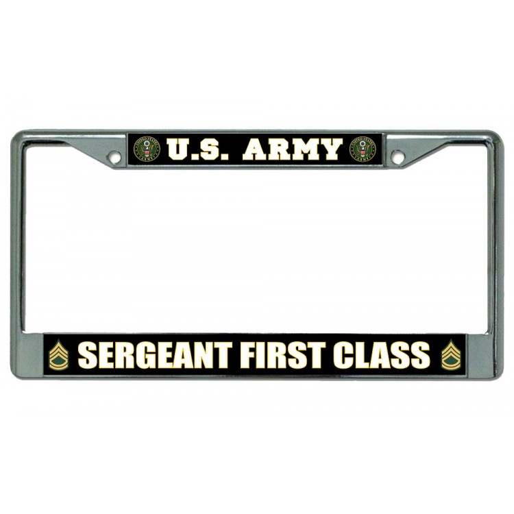 LPO2017 U.S. Army Sergeant First Class License Plate Frame, Free Screw Caps