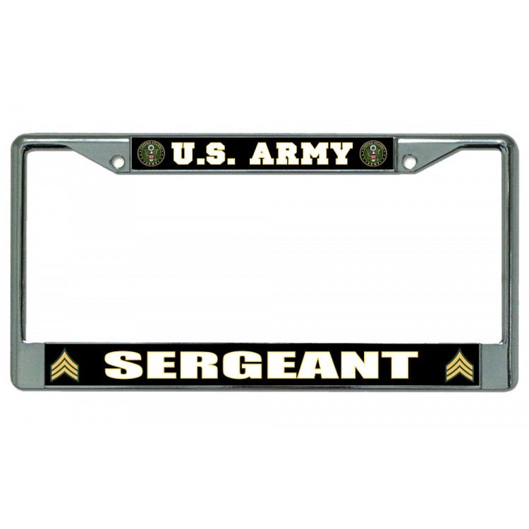 LPO2018 U.S. Army Sergeant Photo License Plate Frame, Free Screw Caps