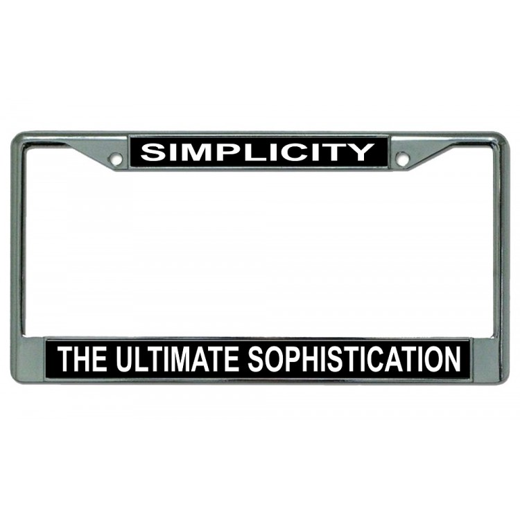 LPO2078 Simplicity the Ultimate Sophistication License Plate Frame
