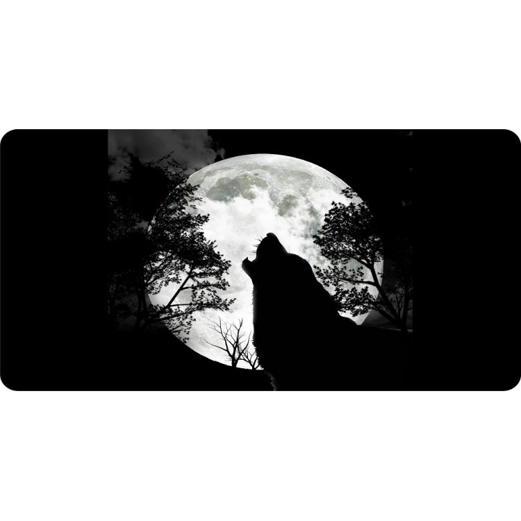LPO2083 6 x 12 in. Howling Wolf Photo License Plate