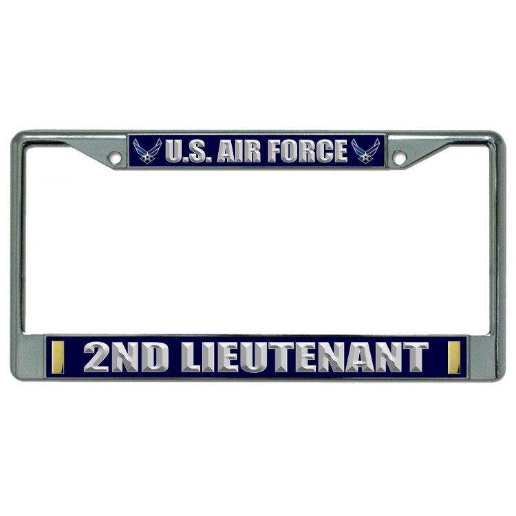 LPO2143 U.S. Air Force 2nd Lieutenant Chrome License Plate Frame