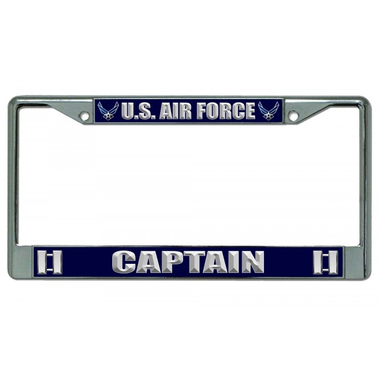 LPO2145 U.S. Air Force Captain Chrome License Plate Frame