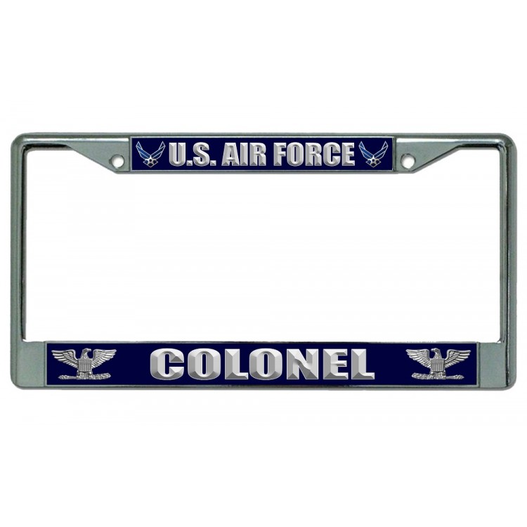 LPO2146 U.S. Air Force Colonel Chrome License Plate Frame