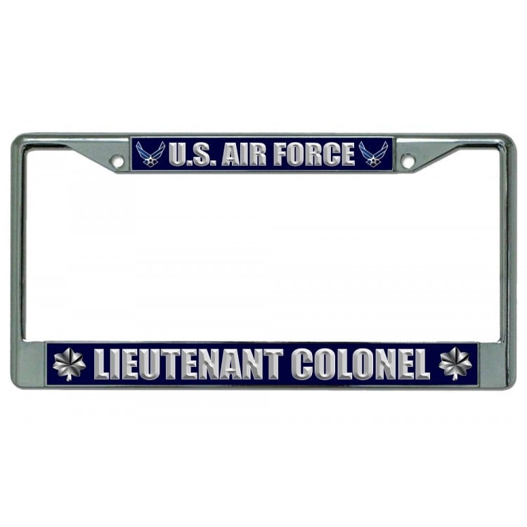 LPO2148 U.S. Air Force Lieutenant Colonel Chrome License Plate Frame