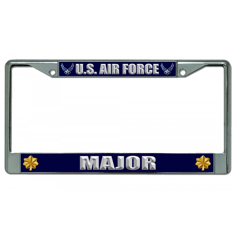 LPO2150 U.S. Air Force Major Chrome License Plate Frame