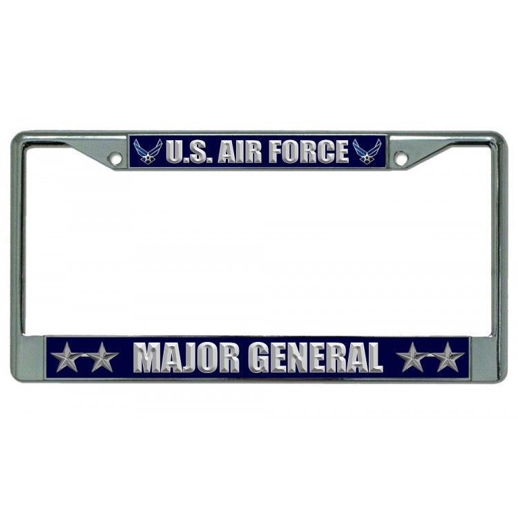 LPO2151 U.S. Air Force Major General Chrome License Plate Frame