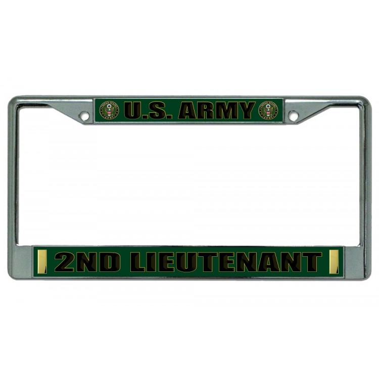 LPO2153 U.S. Army 2nd Lieutenant Chrome License Plate Frame
