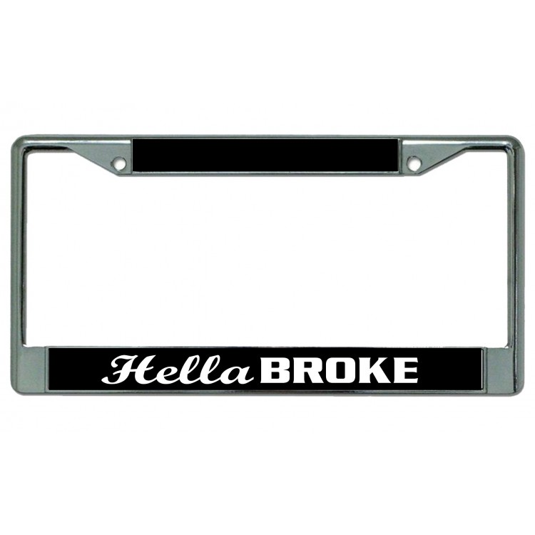 LPO4698 6 x 12 in. Hellabroke Chrome License Plate Frame