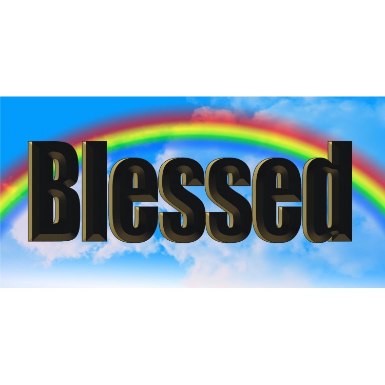 LPO4716 6 x 12 in. Blessed Rainbow Photo License Plate