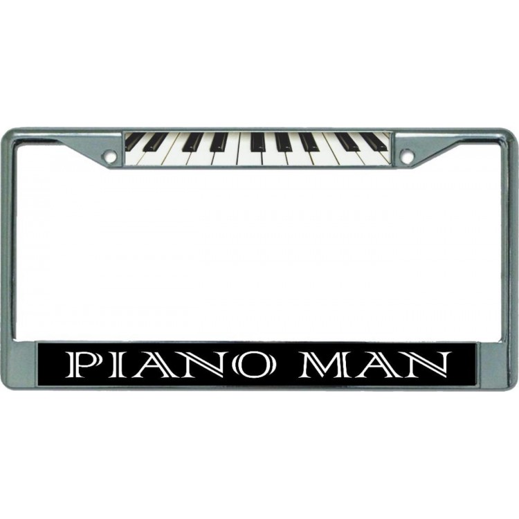 LPO5747 6 x 12 in. Piano Man Chrome License Plate Frame