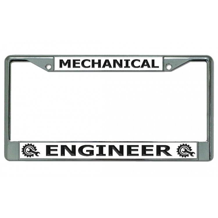 LPO4765 6 x 12 in. Mechanical Engineer Chrome License Plate Frame