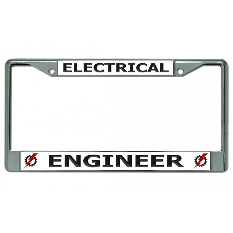 LPO4766 6 x 12 in. Electrical Engineer Chrome License Plate Frame