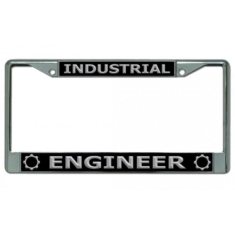LPO4767 6 x 12 in. Industrial Engineer Chrome License Plate Frame