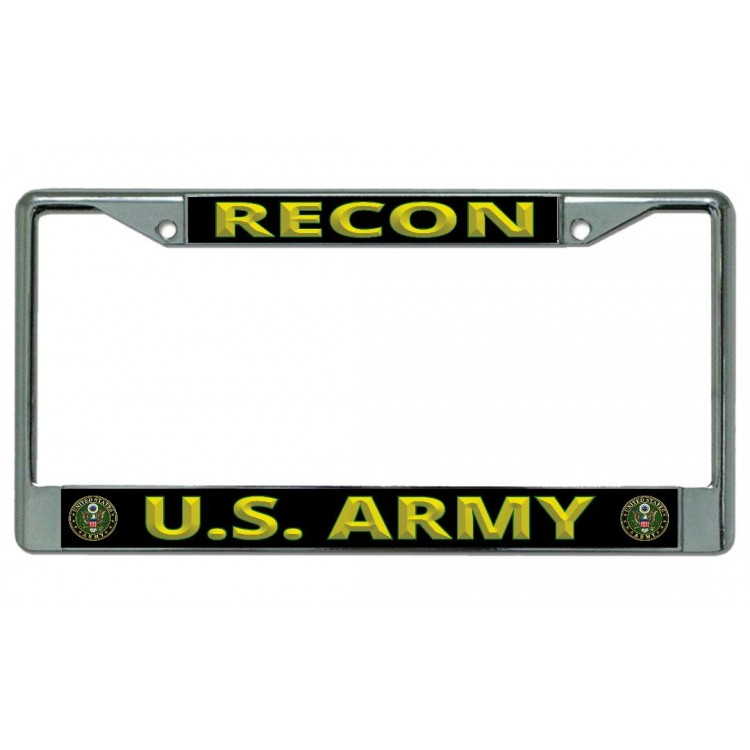 6 x 12 in. U.S. Army Recon Chrome License Plate Frame