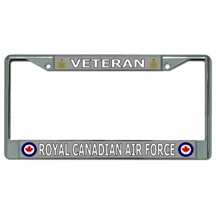 LPO4837 6 x 12 in. Veteran Royal Canadian Air Force Chrome License Plate Frame