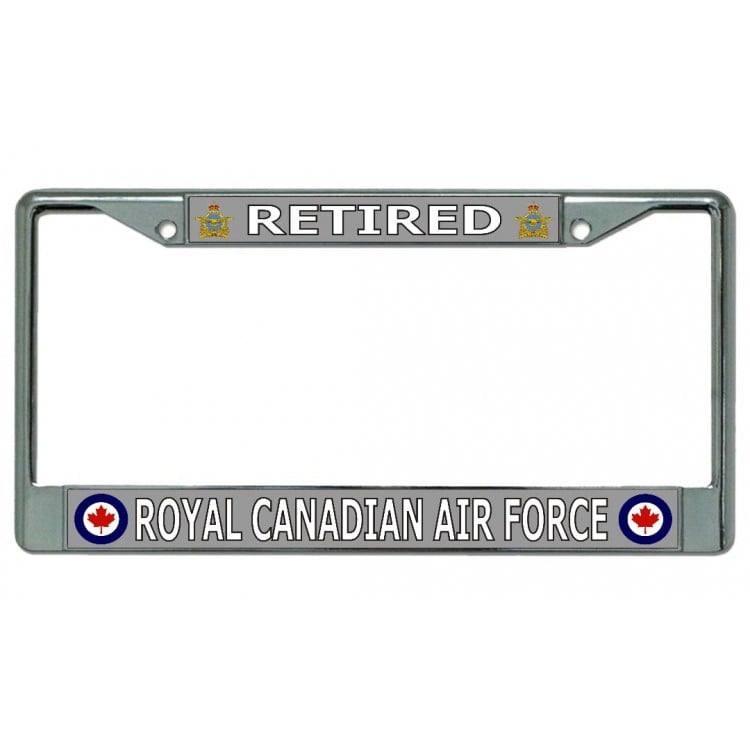 LPO4838 6 x 12 in. Retired Royal Canadian Air Force Chrome License Plate Frame