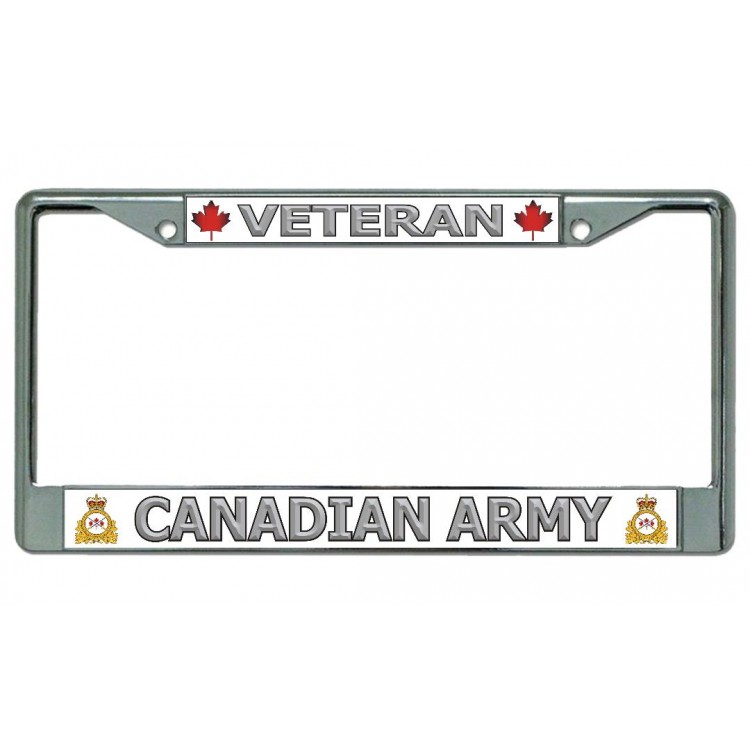 6 x 12 in. Veteran Canadian Army Chrome License Plate Frame