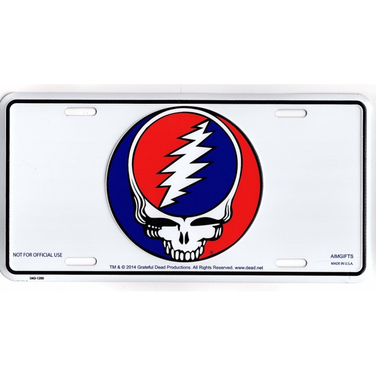 GD8300 6 x 12 in. Grateful Dead Steal Your Face Skull Metal License Plate -  212 Main