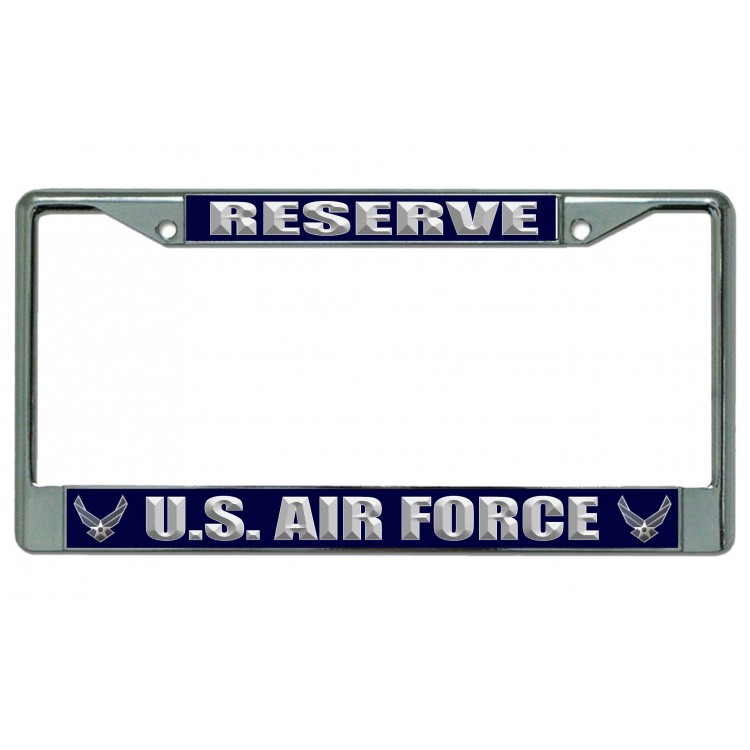 LPO4911 6 x 12 in. U.S. Air Force Reserve Chrome License Plate Frame