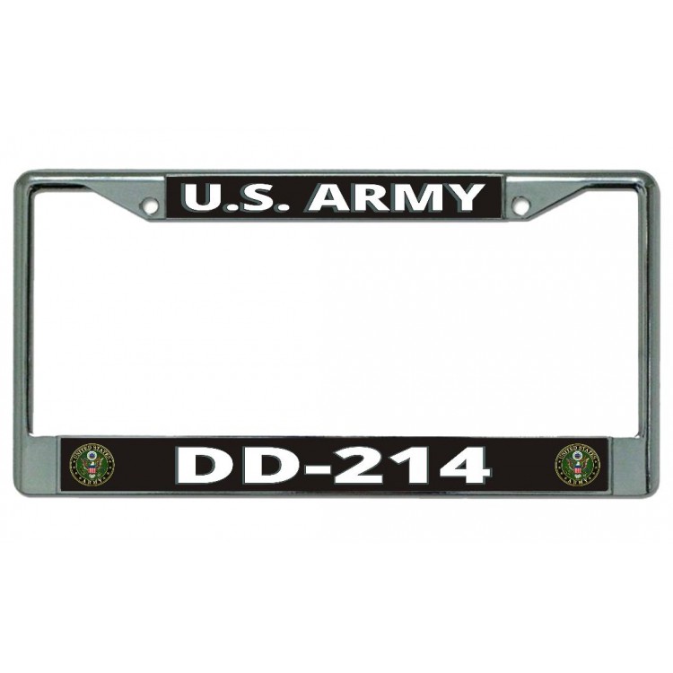 LPO4982 6 x 12 in. DD-214 U.S. Army Chrome License Plate Frame