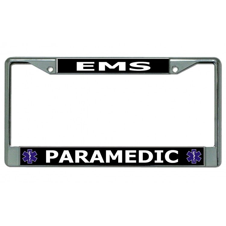 LPO4984 6 x 12 in. EMS Paramedic Chrome License Plate Frame