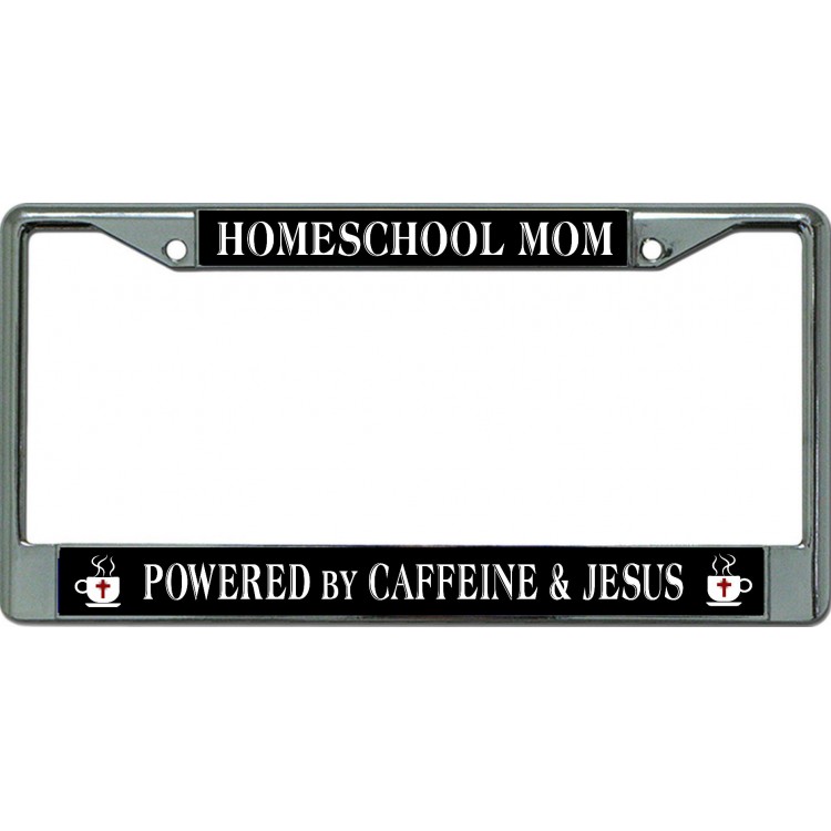 LPO6543 6 x 12 in. Homeschool Mom Chrome License Plate Frame
