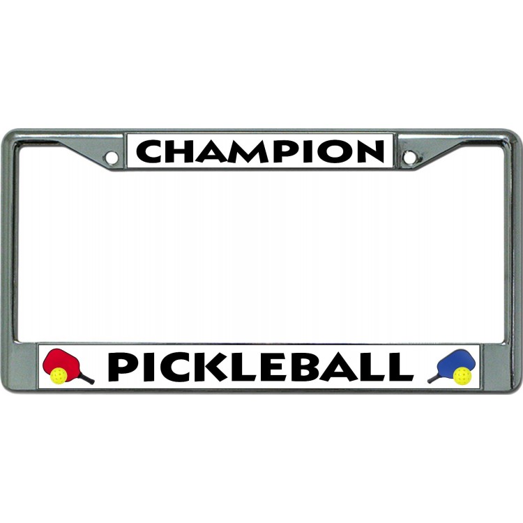 LPO6565 6 x 12 in. Champion Pickleball Chrome License Plate Frame