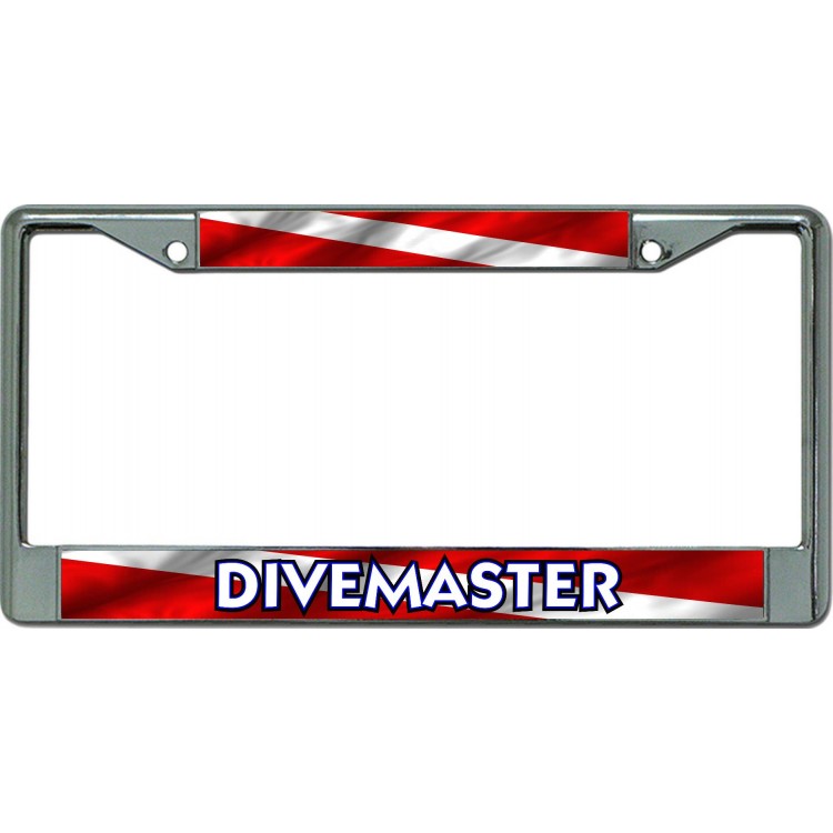 LPO6572 6 x 12 in. Divemaster Chrome License Plate Frame