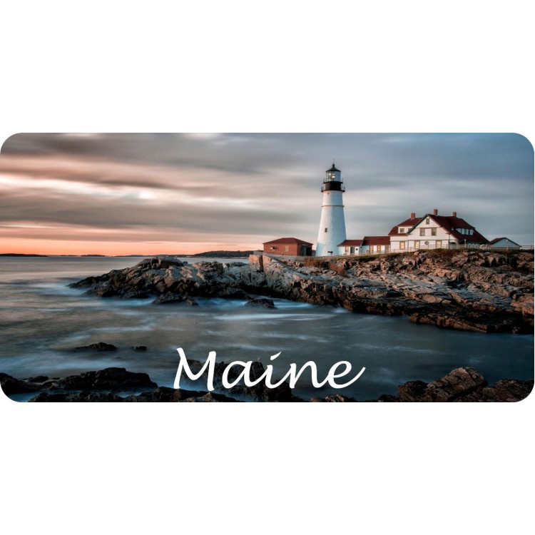 6 x 12 in. Maine Lighthouse Scene Photo License Plate