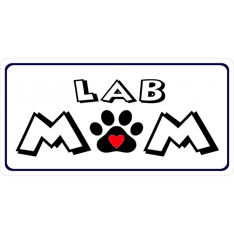 LPO6664 6 x 12 in. Lab Mom Photo License Plate
