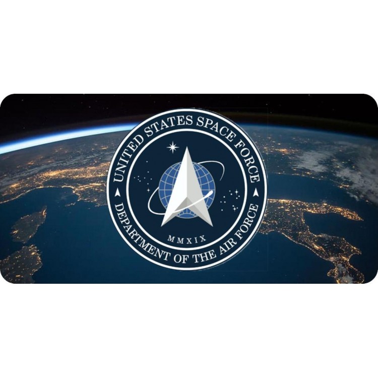 LPO6678 6 x 12 in. Space Force Logo Centered Photo License Plate