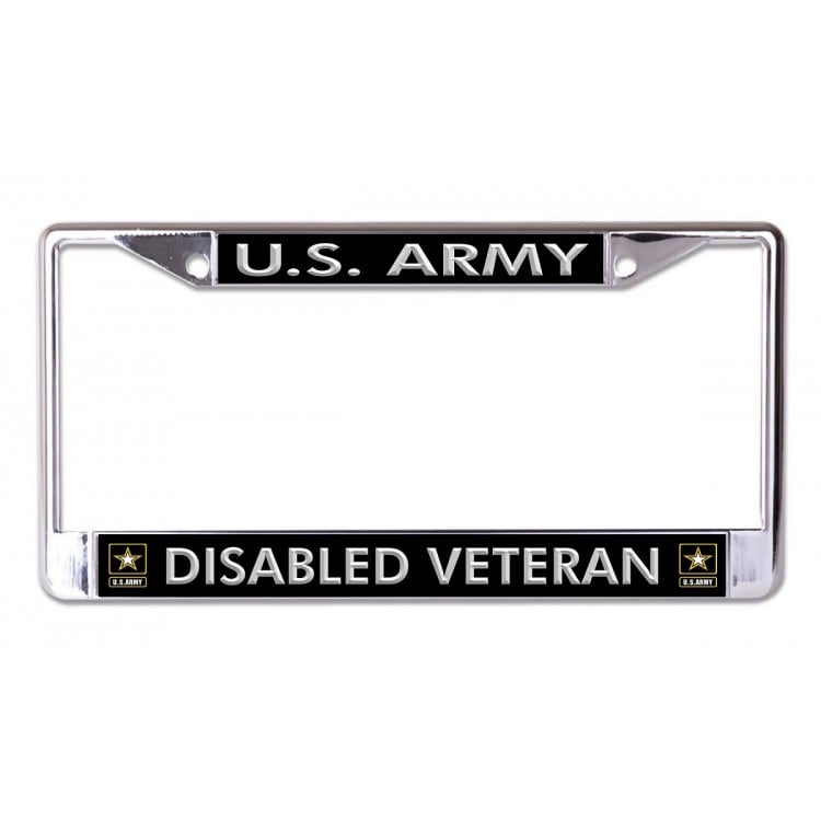 LPO6690 U.S. Army Disabled Veteran Chrome License Plate Frame