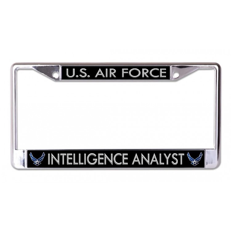 6 x 12 in. U.S. Air Force Intelligence Analyst Chrome License Plate Frame
