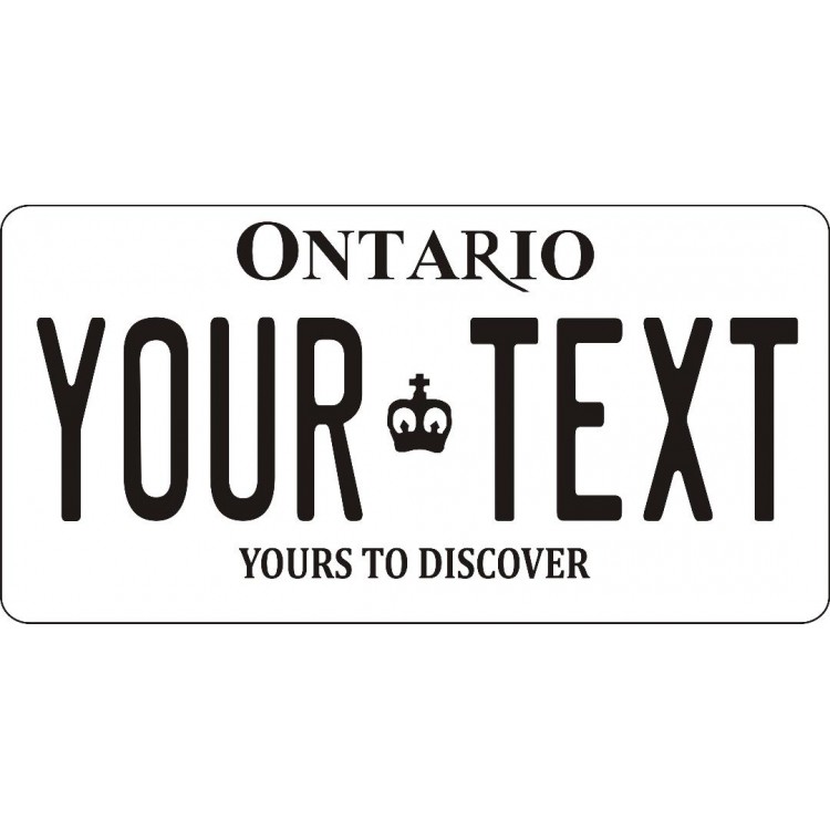 LPO5812 Ontario Canada Your Text Black Photo License Plate