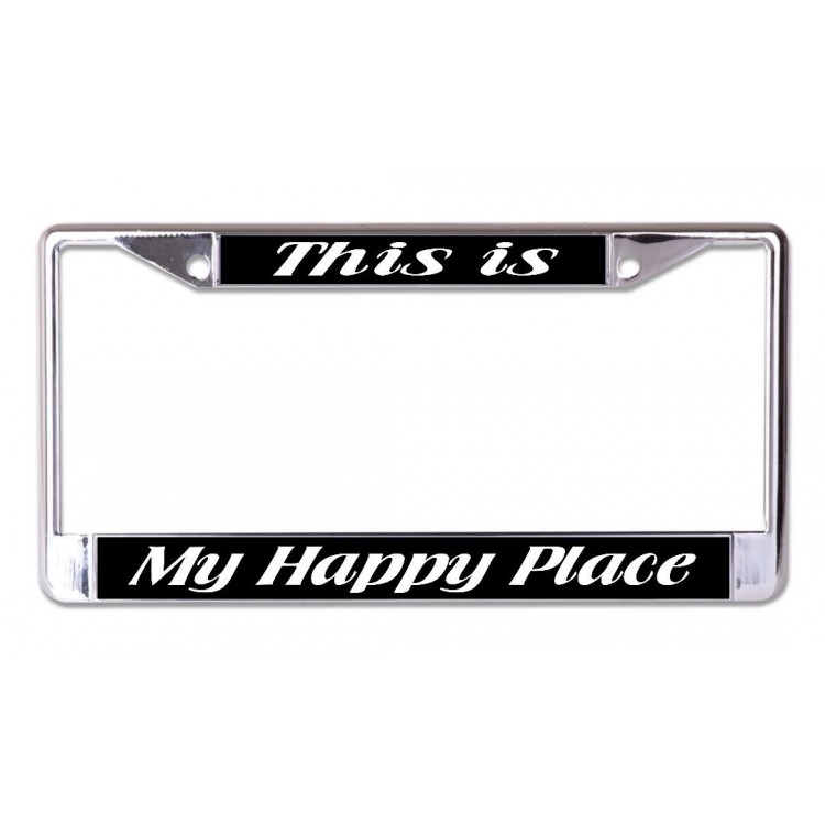 LPO6706 6 x 12 in. This is My Happy Place Chrome License Plate Frame
