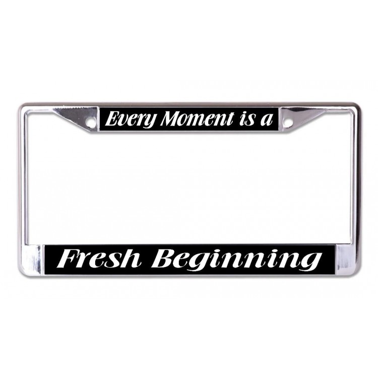 LPO6712 6 x 12 in. Fresh Beginning Chrome License Plate Frame