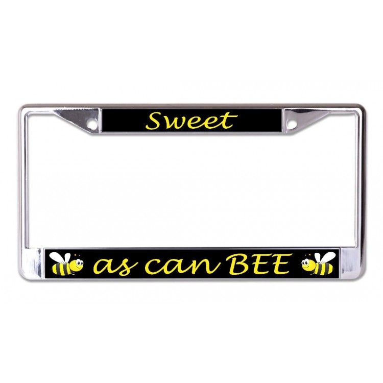 LPO6715 6 x 12 in. Sweet As Can Bee Chrome License Plate Frame